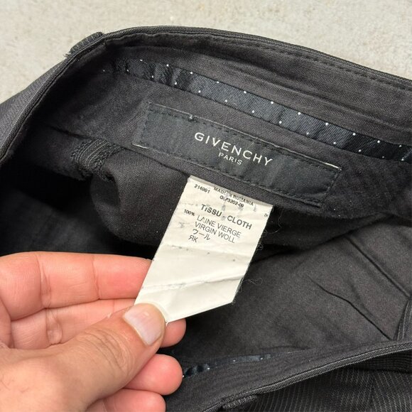 Givenchy Paris Dress Pants Micro-Stripe Wool Trousers Black 34x28 - Picture 5 of 9